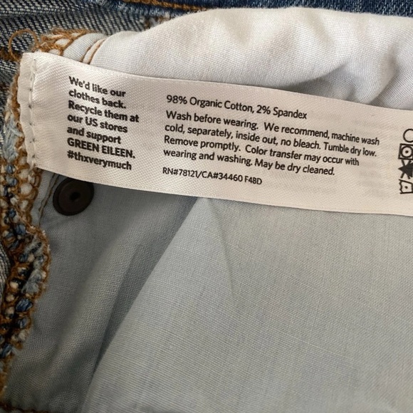 Eileen Fisher Jeans Womens 6 Mid-Rise Straight Leg Medium Wash Organic Cotton - Picture 9 of 9